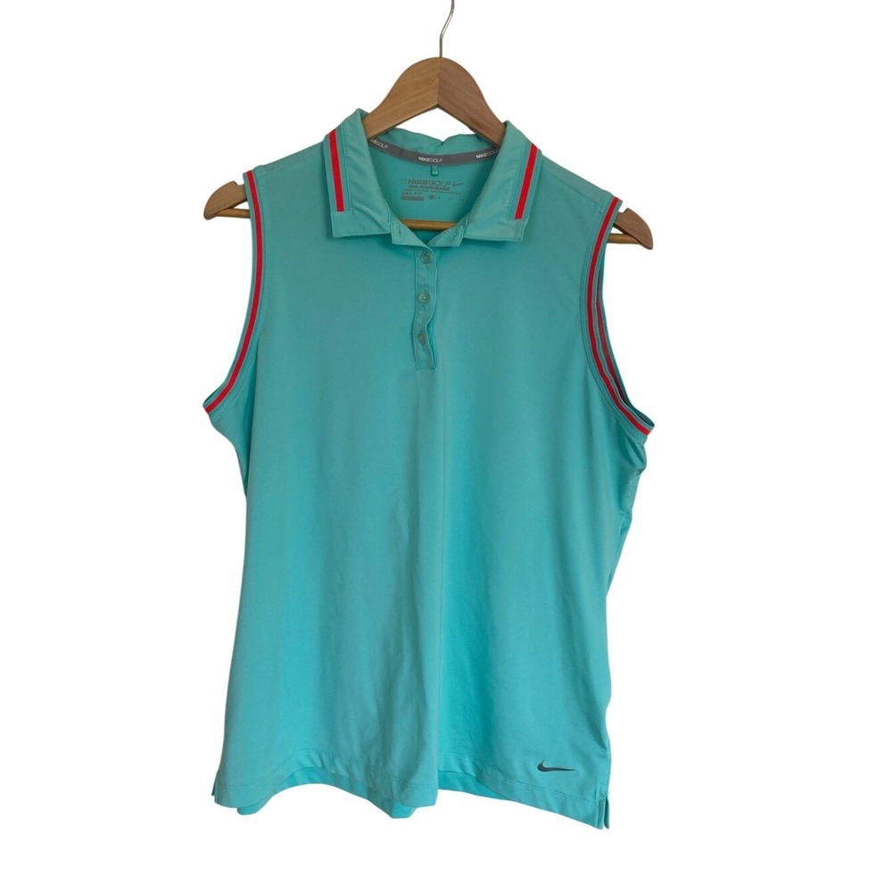 Nike Golf Womens Aqua Sleeveless Polo Tank Size XL Tour Performance Activewear
